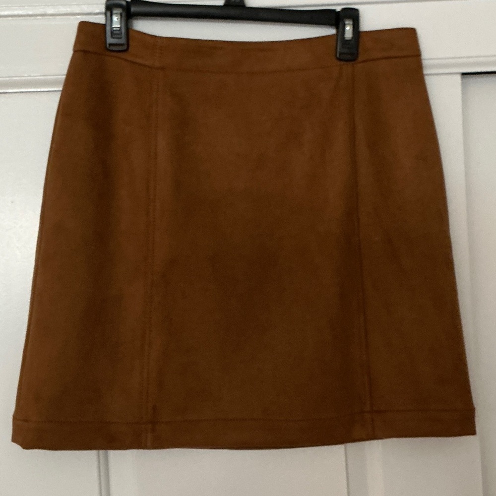 Classic Brown Faux Suede Women's Skirt